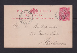 1895 - 1 P. Ganzsache Ab MOONAH Nach Melbourne - Covers & Documents