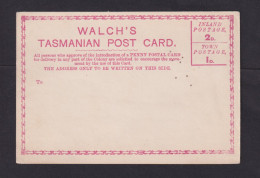 Beige Vordruckkarte "Walch's Tasmanian Post Card" - Ungebraucht - Covers & Documents