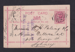 1888 - 1 P. Ganzsache (P 3) Ab TEMORA Nach Sydney - Storia Postale