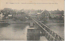 LAGNY  ( 77 )  PASSERELLE  PROVISOIRE  DU  PONT  DE  FER ,  ENTRÉE  DE  LA  VILLE  - C P A  (24 / 4 / 137  ) - Lagny Sur Marne