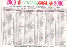 Calendarietto - Center Casa - Adria - Anno 2000 - Tamaño Pequeño : 1991-00