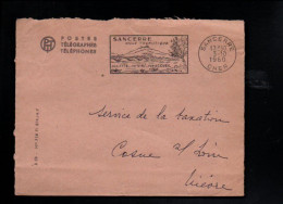 LETTRE EN FRANCHISE DE SANCERRE CHER 1960 - Civil Frank Covers