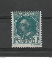 FRANCE 1933 Aristide Briand    N° YT 291  Neuf** Mauvais Centrage - Unused Stamps