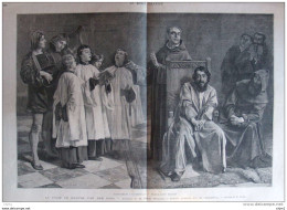 La Folie De Hugues Van Der Goes, Tableau De M. Émile Wauters - Page Original 1878 - Documents Historiques