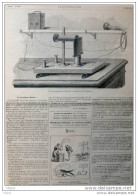 Le Microphone De Hugues Modifié Par M. Gaiffe - Page Original 1878 - Documents Historiques