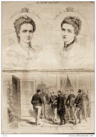 S. M. La Reine Marie De Portugal - S. M. La Reine Marguerite D'Italie - Le Maréchal Canrobert - Page Original  1878 - Historische Dokumente