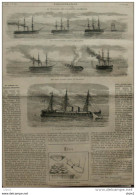 La Collision Des Cuirassés Allemands - Les Trois Navires Après La Collision -  Page Original - 1878 - Historische Dokumente