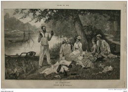 "le Dimanche" -  Tableau De M. Jourdain -  Page Original - 1878 - Historische Dokumente