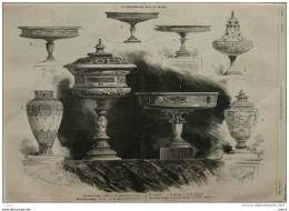 Le Concours Du Prix De Sevres - Vase - Coupe -   Page Original - 1878 - Documents Historiques