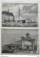 Exposition Universelle - L'embarcadère Du Champ De Mars - Page Original 1878 - Historische Dokumente