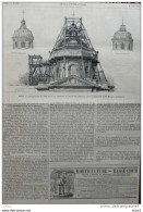 Paris - Réstauration Du Dôme Et De La Lanterne Du Palais De L'institut  - Page Original 1878 - Documents Historiques