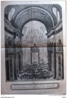 Rome - La Foule Acclamant Sa Sainteté Léon XIII Après Sa Première Bénédiction Dans La Basilique - Page Original 1878 - Documents Historiques