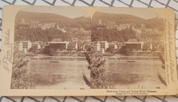 Château De Heidelberg Et La Rivière Neckar, Allemagne. Underwood Stéréo - Visores Estereoscópicos