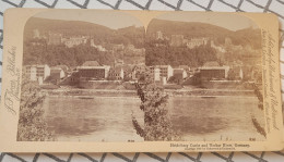 Château De Heidelberg Et La Rivière Neckar, Allemagne. Underwood Stéréo - Stereoscopi