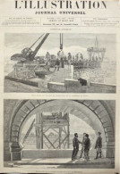 état Actuel Des Travaux De Construction De La Passerelle De Passy - Page Originale 1878 - Documenti Storici