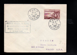 PREMIERE LIAISON AIR FRANCE PAR BOEING 707PARIS LOS ANGELES 1960 - Commemorative Postmarks