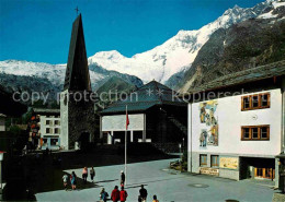 12664524 Saas-Fee Kirche Dorfplatz Alphubel Taeschhorn Dom Saas Fee - Andere & Zonder Classificatie