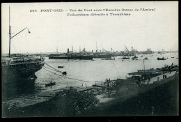 Port Said Vue Du Port Avec L'Escadre Russe De L'Amiral Felkersham Détruite à Tsoushima Messageries Maritimes - Port Said