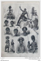 Types De Zoulous Et De Cafres - Zulus Und Kaffern - Page Original - 1879 - Documents Historiques