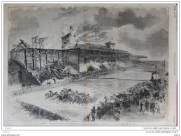 Incendie D´une Des Tribunes Du Champ De Courses D´Auteuil - Page Original - 1879 - Documents Historiques