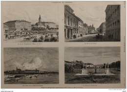 L'inondation De Szégedin - Les Bords De La Tiszla  - La Place Szechenyi Et L'hôtel De Ville - Page Original 1879 - 2 - Documenti Storici