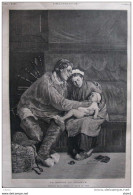 Le Rétour Du Pêcheur -   Tableau De M. Feyen - Page Original - 1879 - Documenti Storici