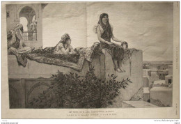 Le Soir Sur Les Terrasses (Maroc) -  Tableau De M. Benjamin Constant - Page Original - 1879 - Documents Historiques