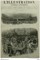 Le Retour Des Amnistiés La Cour De La Gare D'Orléans - Buffet En Plein Vent - Page Original 1879 - Historical Documents