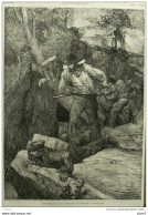 Contrebandiers En Expédition Traversant La Montagne - Page Original 1879 - Documenti Storici