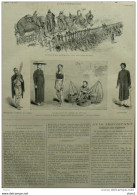 Exercice Des éléphants Sous Le Murs De Hué - Bourgeois - Page Original 1879 - Documents Historiques