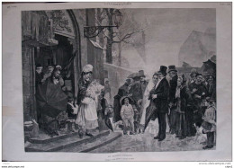 "un Heureux Présage", Tableau De M. Grison - Page Double Original 1879 - Historical Documents