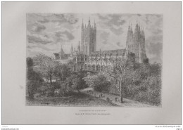Cathédrale De Canterbury  -  Page Original 1879 - Historical Documents