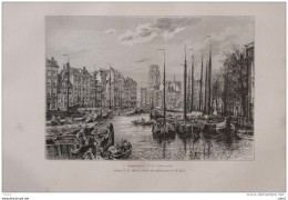 Rotterdam - Le Vieux Port -  Page Original 1879 - Historische Dokumente