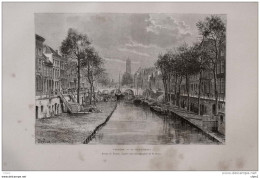 Utrecht - Le Vieux Canal -  Page Original 1879 - Historical Documents