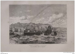 Douvres (Dover) - Le Château Et Les Falaises -  Page Original 1879 - Historische Dokumente