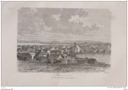 Vue Générale De Reykjavik -  Page Original 1879 - Documents Historiques