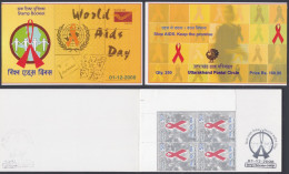 Inde India 2008 Mint Stamp Booklet World AIDS Day, Disease, Health, Medicine, Medical - Sonstige & Ohne Zuordnung