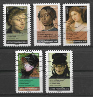 France 2012  Oblitéré Autoadhésif  N°   679 - 680 - 682 - 683 - 685   "  Portraits De Femmes  Dans La Peinture  " - Used Stamps