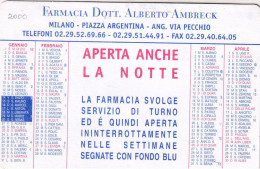 Calendarietto - Farmacia - Dott.alberto Ambreck - Milano - Anno 2000 - Petit Format : 1991-00