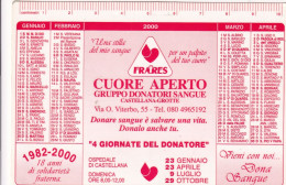 Calendarietto - Fratres - Gruppo Donatori Di Sangue - Castellana Grotte - Anno 2000 - Small : 1991-00