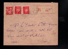 AFFRANCHISSEMENT COMPOSE SUR LETTRE RECOMMANDEE DE PONT ROUSSEAU 1941 - Posttarife