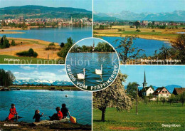 12652138 Pfaeffikon ZH Panorama Pfaeffikersee Alpen Auslikon Angeln Seegraeben S - Sonstige & Ohne Zuordnung