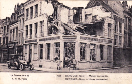 59 - BERGUES - Maison Bombardée - Café Du Midi -guerre 1914 - Bergues