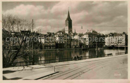 12650842 Zuerich ZH Partie An Der Limmat Kirche Zuerich - Autres & Non Classés