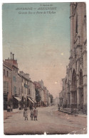 AIGUEPERSE - Grande Rue Et Porte De L'Eglise  (carte Animée) - Aigueperse