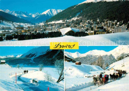 12649300 Davos GR Winterpanorama Mit Tinzenhorn Piz Michel Wanderweg Davosersee  - Autres & Non Classés