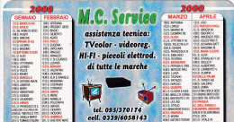 Calendarietto - M.C. Service - Catania - Anno 2000 - Petit Format : 1991-00