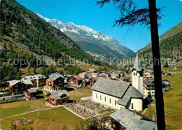 12649213 Saas Almagell Ortsansicht Mit Kirche Alpenpanorama Saas Almagell - Other & Unclassified