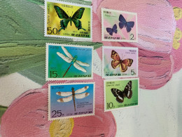 Korea Stamp 1977 Insects Butterflies Dragonflies Perf MNH - Farfalle