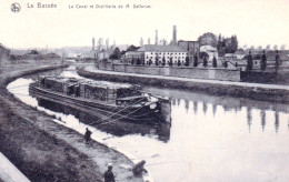 59 -  LA BASSEE - Le Canal Et Distillerie De M Dellerue - Peniche Amarrée - Andere & Zonder Classificatie
